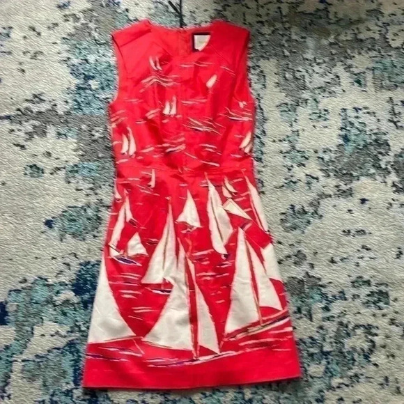 Maeve Wendy sailboat red tailored pocket lined dress 2 - Picture 1 of 8